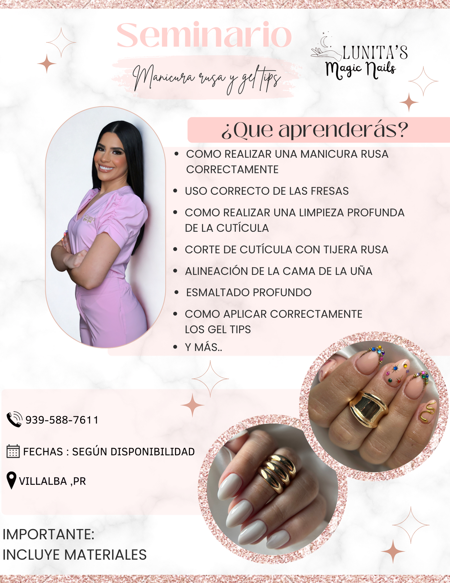 Seminario Presencial 2 en 1: Manicura rusa y gel tips