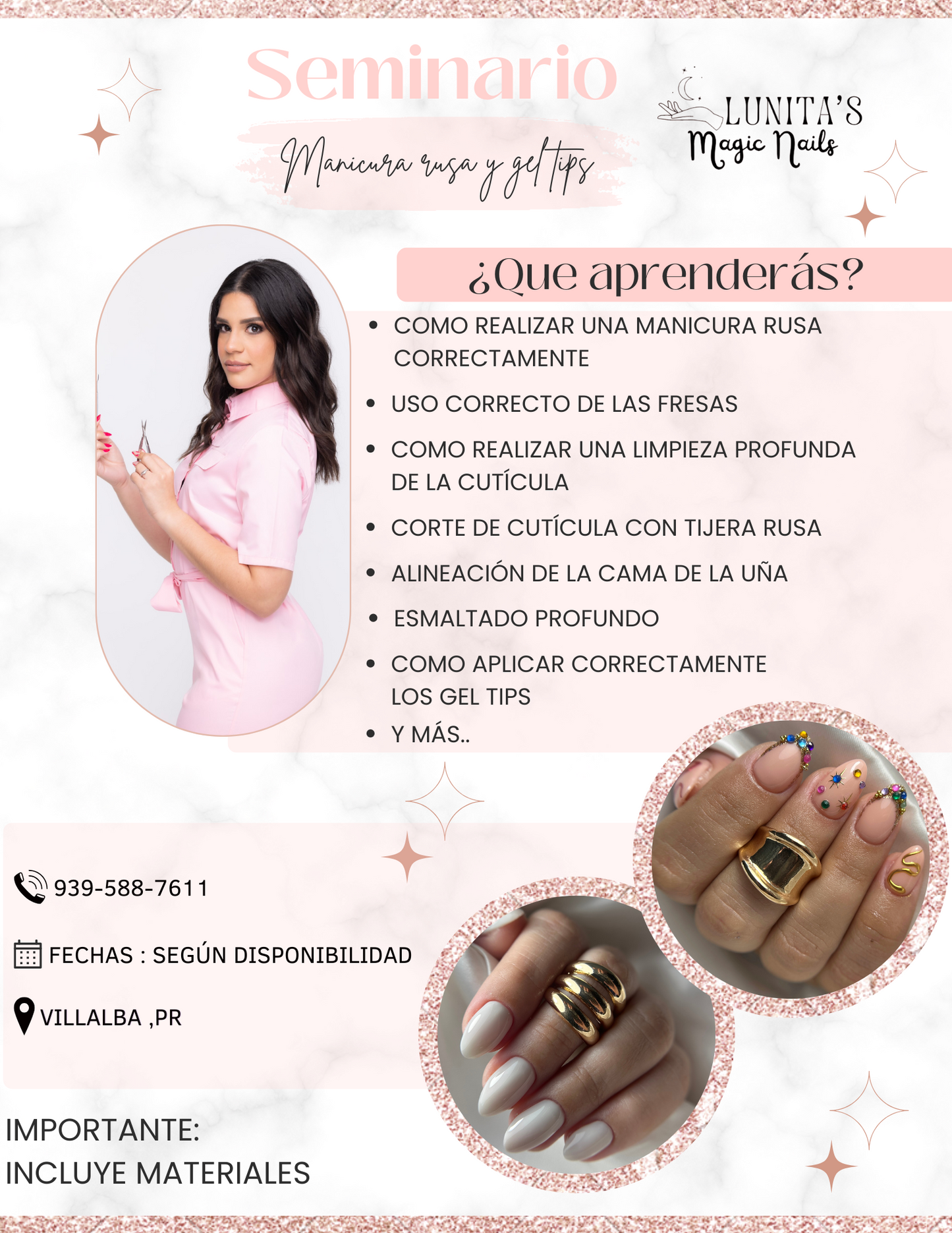 Seminario Presencial 2 en 1: Manicura rusa y gel tips